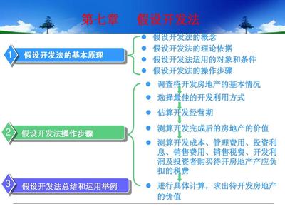 第七章 房地产估价方法之假设开发法 — 房地产开发经营